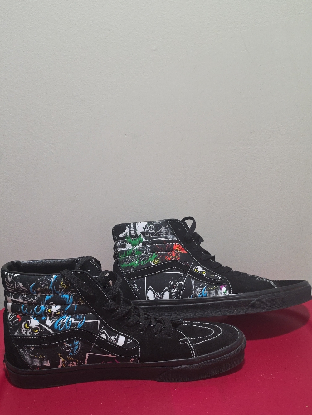Vans x Disney Villains High-Top Sneakers with Colorful Graphic Panels - Black